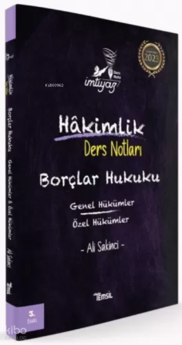 İmtiyaz Hakimlik Notları Borçlar Hukuku-Genel Hükümler-Özel Hükümler
