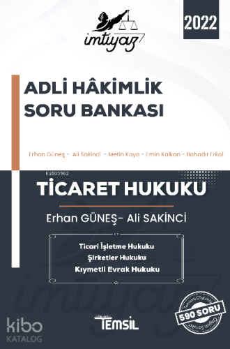 İmtiyaz Ticaret Hukuku Adli Hakimlik Soru Bankası Ticaret Hukuku