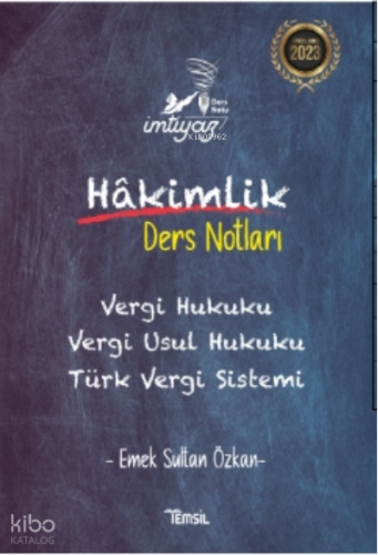 İMTİYAZ Vergi Hukuku Vergi Usul Hukuku Türk Vergi Sistemi Hakimlik Der