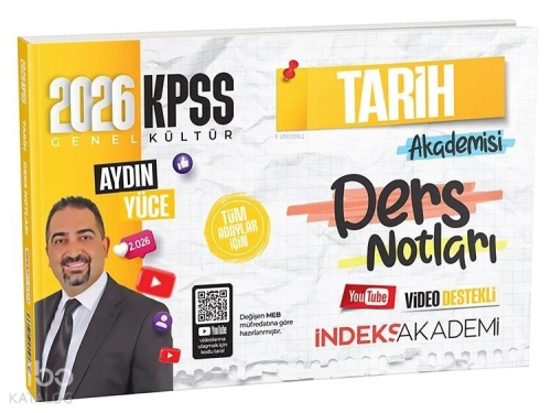 İndeks Akademi 2026 KPSS Tarih Akademisi Video Ders Notları