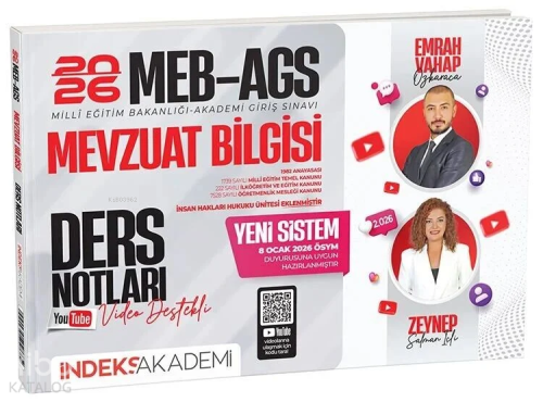 İndeks Akademi 2026 MEB-AGS Mevzuat Bilgisi Video Ders Notları