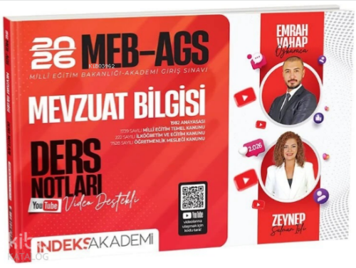 İndeks Akademi 2026 MEB-AGS Mevzuat Bilgisi Video Ders Notları