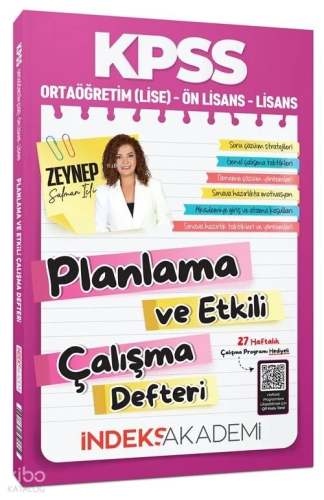 İndeks Akademi KPSS Planlama ve Etkili Çalışma Defteri