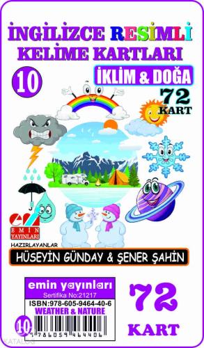 İngilizce 10.İklim ve Doğa / Resimli Kelime Kartları 72-Kart - Kitapik