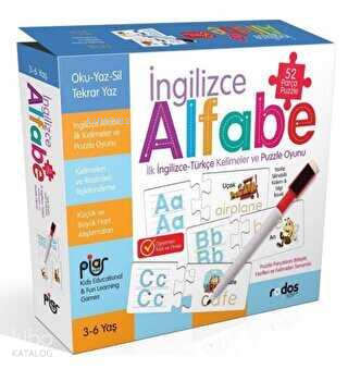 İngilizce Alfabe İlk İngilizce Türkçe kelimeler ve Puzzle Oyunu