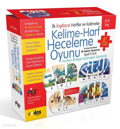 İngilizce Kelime - Harf Heceleme Puzzle Oyunu (4+8 Yaş)