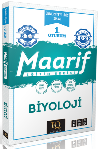 IQ Yayınları 2028 TYT Biyoloji Maarif Eğitim Serisi 1. Oturum