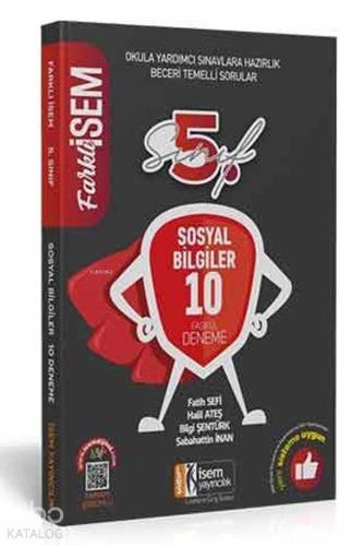 İsem Yayınları 5. Sınıf Farklı İsem Sosyal Bilgiler 10 Fasikül Deneme Çözümlü  İsem Yayın