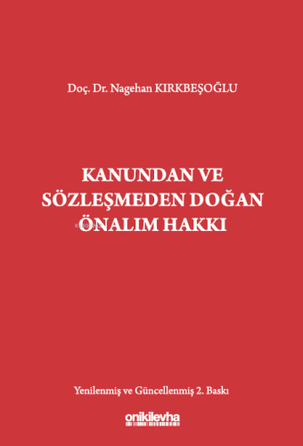 Kanundan ve Sözleşmeden Doğan Önalım Hakkı - Kitapiks.com