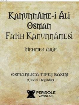 Kanunname-i Ali Osman - Fatih Kanunnamesi - Kitapiks.com
