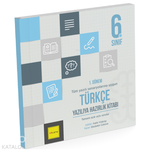 Kare Yayınları 6. Sınıf 1. Dönem Türkçe Yazılıya Hazırlık Kitabı