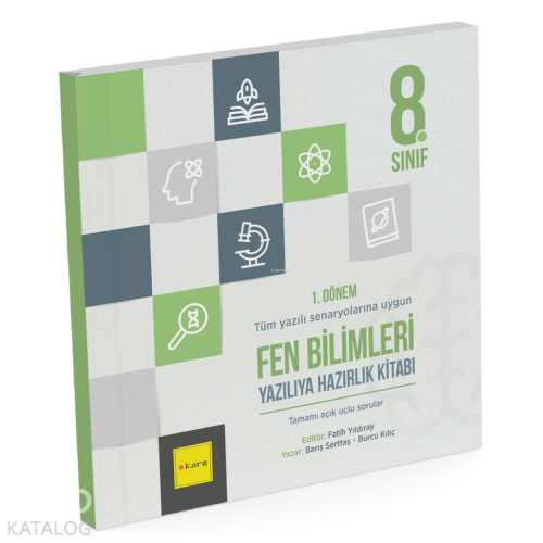 Kare Yayınları 8. Sınıf LGS 1. Dönem Fen Bilimleri Yazılıya Hazırlık Kitabı