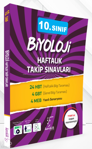Karekök Yayınları 10. Sınıf Biyoloji Haftalık Takip Sınavları