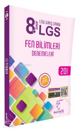 Karekök Yayınları 8. Sınıf LGS Fen Bilimleri 20 Deneme Karekök 