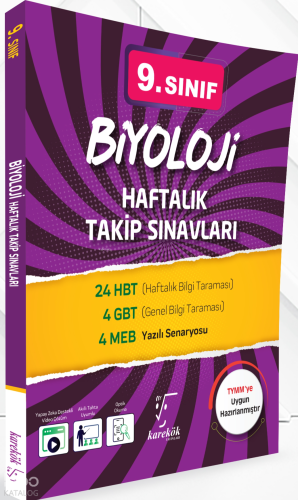 Karekök YayınlarI 9. Sınıf Biyoloji Haftalık Takip Sınavları