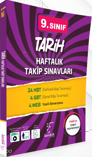 Karekök Yayınları  9. Sınıf Tarih Haftalık Takip Sınavları
