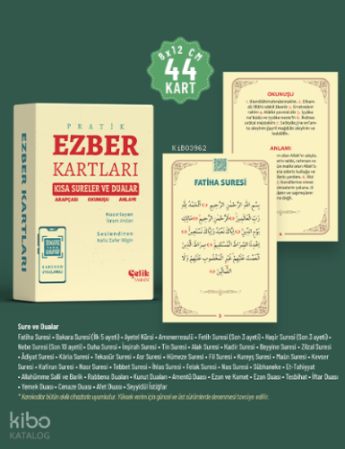 Kısa Sureler ve Dualar;Ezber Kartları