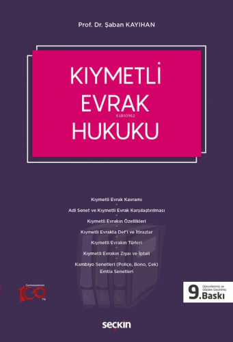 Kıymetli Evrak Hukuku - Kitapiks.com