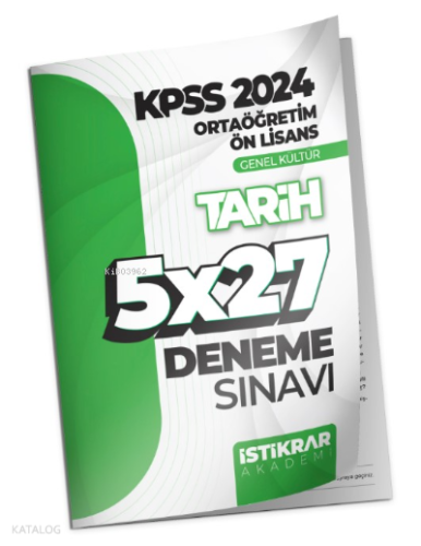 KPSS 2024 Ortaöğretim-Ön Lisans Genel Kültür Tarih 5x27 Deneme Sınav