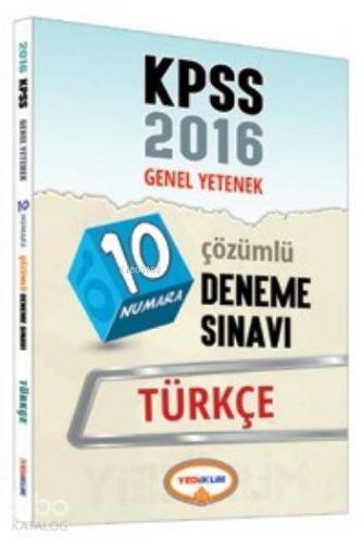 KPSS Genel Yetenek Türkçe 10 Numara Çözümlü Deneme Sınavı 2016