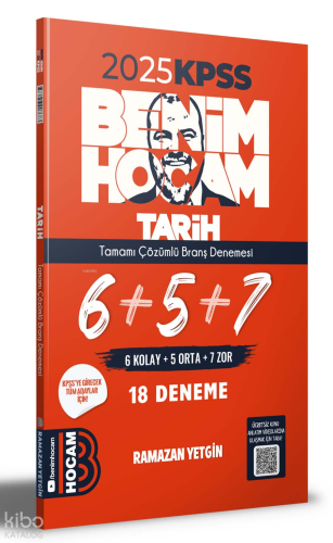 KPSS Tarih Tamamı Çözümlü 6+5+7 Deneme Benim Hocam Yayınları
