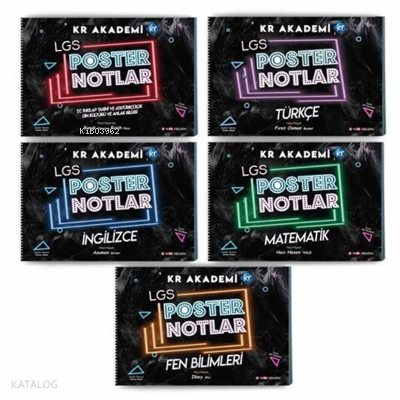 Kr Akademi 2025 LGS Poster Notlar Seti (5'li)