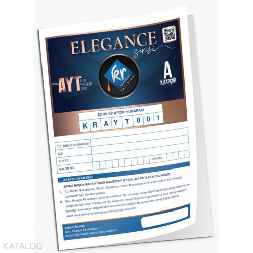 KR Akademi Yayınları AYT - 3 ( Elegance Serisi ) Deneme Sınav - Kitapi
