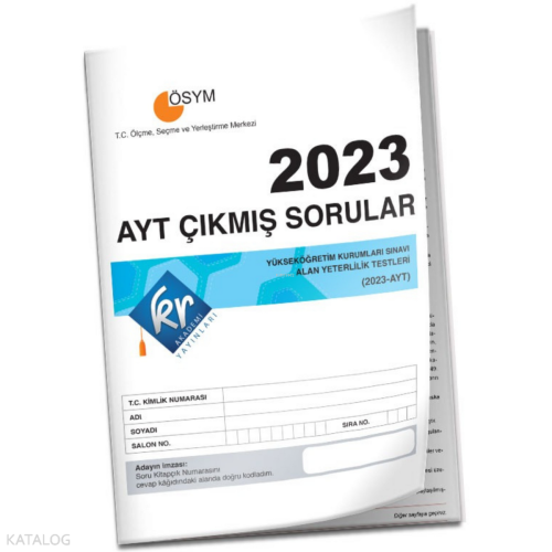 KR Akademi Yayınları AYT Çıkmış Sorular Tıpkı Basım Kitapçığı