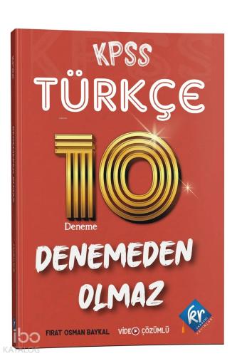 KR Akademi Yayınları KPSS Türkçe Denemeden Olmaz 10 Deneme Video Çözümlü
