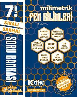 Kriter Akademi 7. Sınıf Fen Bilimleri Soru Bankası