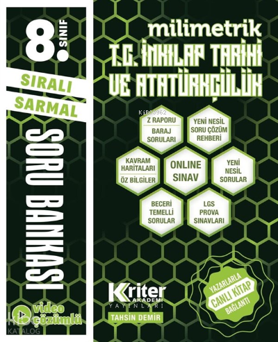 Kriter Akademi Yayınları İnkılap Tarihi Soru Bankası- 8. Sınıf