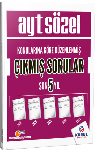Kurul Yayıncılık AYT Sözel Konularına Göre Düzenlenmiş Son 5 Yıl Çıkmı