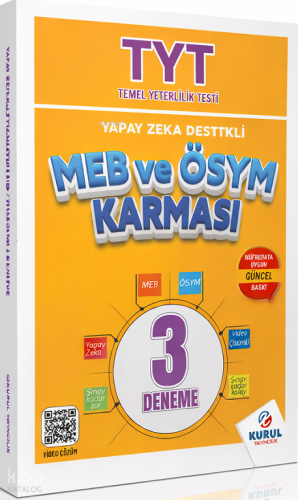 Kurul Yayıncılık TYT Yapay Zeka Destekli MEB ve ÖSYM Karması 3 Deneme Sınavı