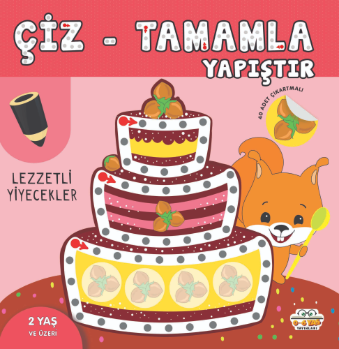 Lezzetli Yiyecekler - Çiz - Tamamla - Yapıştır - Kitapiks.com