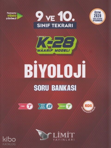 Limit Yayınları TYT 9. ve 10. Sınıf Tekrarı Biyoloji Soru Bankası