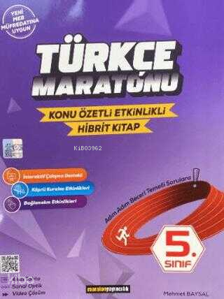 Maraton Yayıncılık 5. Sınıf Türkçe Maratonu Konu Özetli - Etkinlikli Kitap