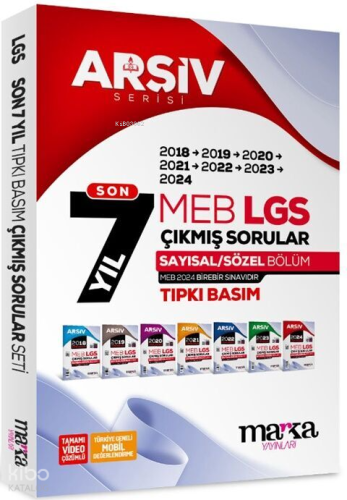 Marka Yayınları 8. Sınıf LGS Son 7 Yıl ARŞİV Serisi Tıpkı Basım Fasikül Fasikül Çıkmış Sorular Tamamı Video Çözümlü