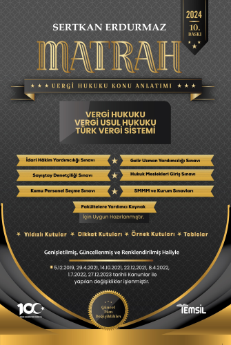 Matrah Vergi Hukuku Konu Anlatımı Vergi Hukuku – Vergi Usul Hukuku – Türk Vergi Sistemi
