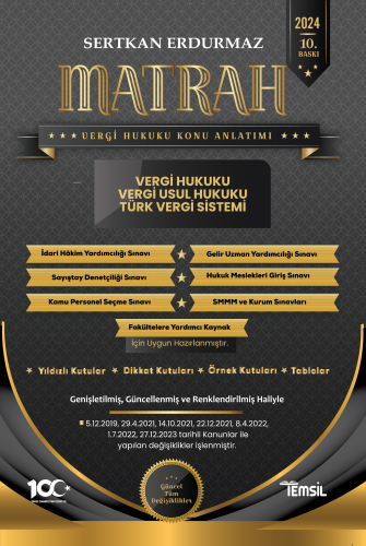Matrah Vergi Hukuku Konu Anlatımı Vergi Hukuku – Vergi Usul Hukuku – Türk Vergi Sistemi