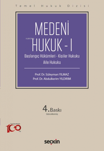 Medeni Hukuk – I (THD) - Kitapiks.com