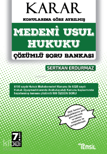 Medeni Usul Hukuku Çözümlü Soru Bankası
