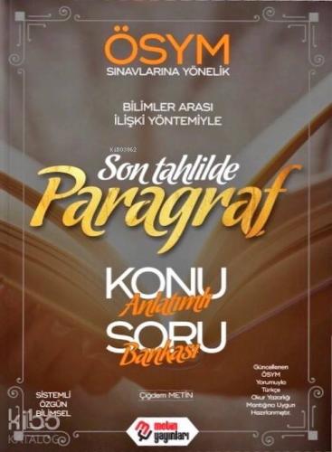 Metin Yayınları ÖSYM Sınavlarına Yönelik Son Tahlilde Paragraf Konu An