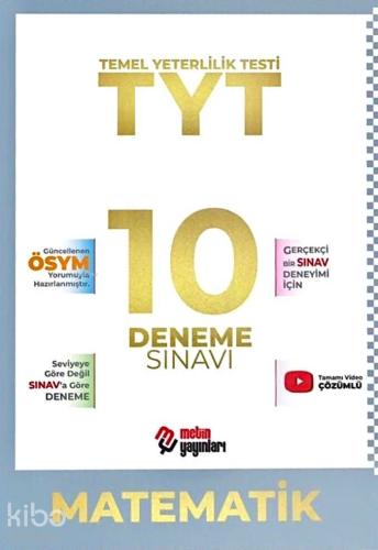 Metin Yayınları TYT Matematik 10 Deneme Sınavı Metin 