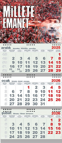 Millete Emanet 2026 Gemici Duvar Takvimi