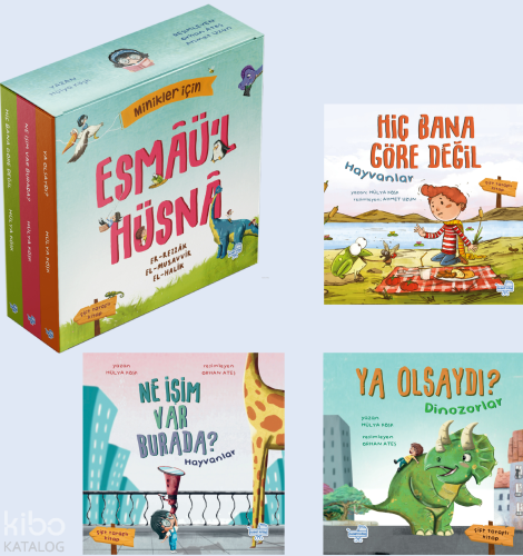 Minikler İçin Esmâü’l Hüsnâ Seti (Ciltli);3 Çift Taraflı Kitap