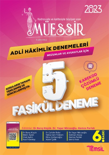 Müessir Adli Hakimlik Cevaplı Denemeleri- 2023 5 Fasikül Deneme Karekod Çözümlü Deneme