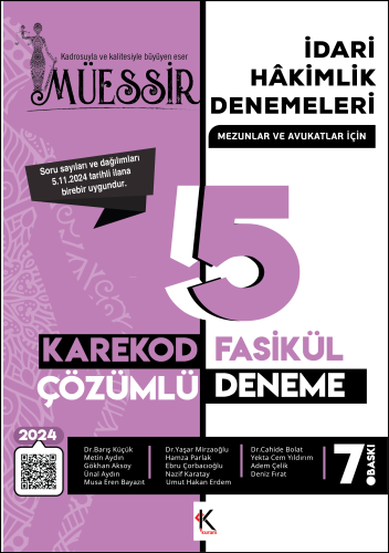 Müessir İdari Hakimlik Denemeleri- 2024 Karekod Çözümlü