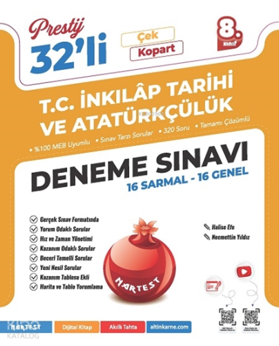Nartest 8. Sınıf Prestij T.C. İnkılap Tarihi ve Atatürkçülük 32'li Den