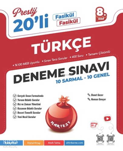 Nartest 8. Sınıf Prestij Türkçe 20 Deneme Sınavı