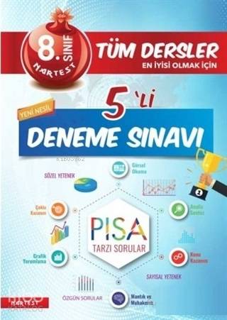 Nartest Yayınları 8. Sınıf LGS Tüm Dersler 5 li Deneme Sınavı Nartest 